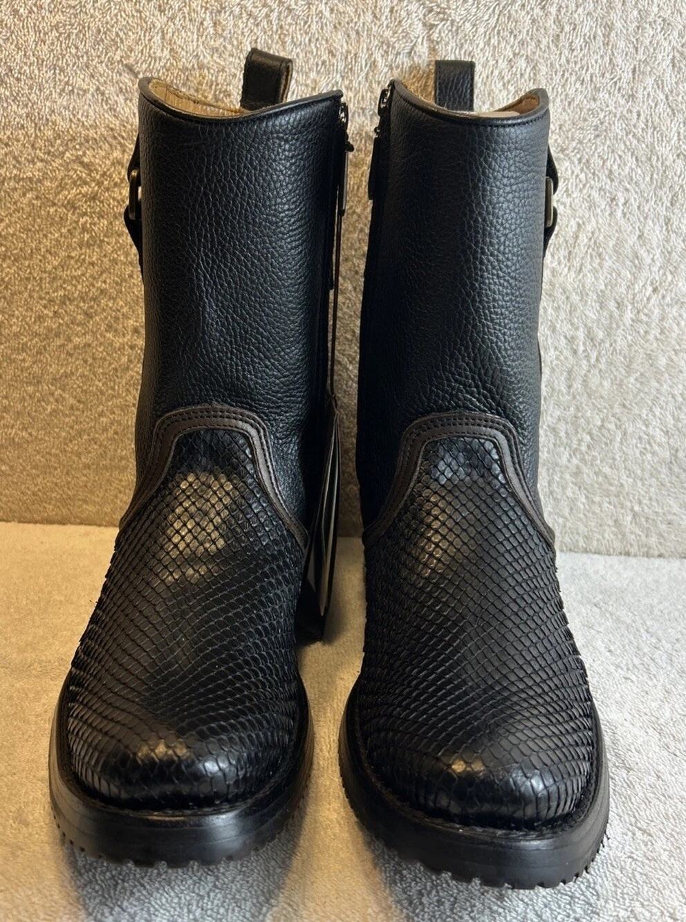 Cuadra Men's Python Leather Black Western Boot Size 7 EE
